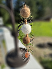 Felted Ball Essential Oil Diffusers with Polished Stone