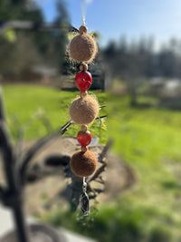 Felted Ball Essential Oil Diffusers with Polished Stone