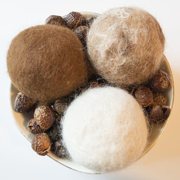 Extra Large Triple Felted Alpaca Fiber Dryer Balls-set of 3